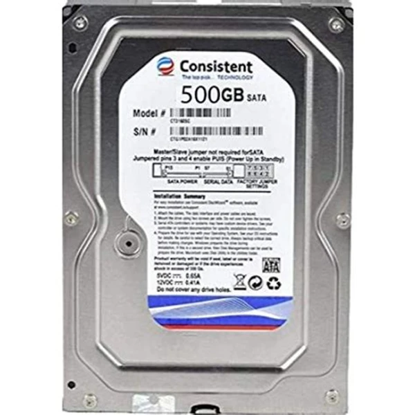 Consistent 500Gb SATA Hard Drive 2yrs warranty 3.5"